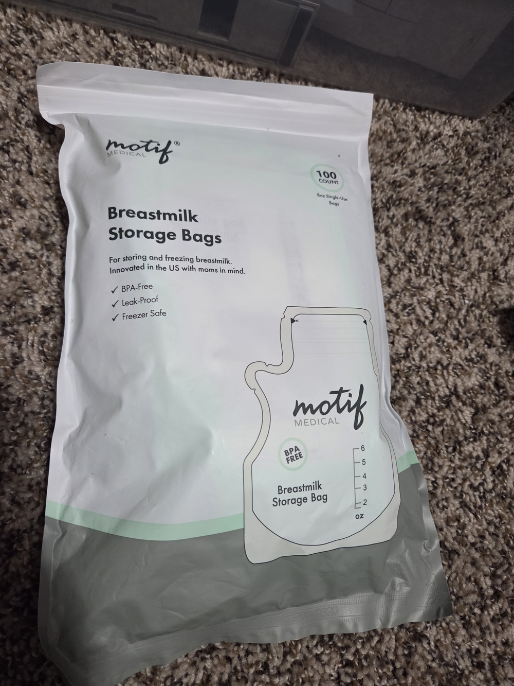 Motif Medical Breastmilk Storage Bags - White (100 Count)